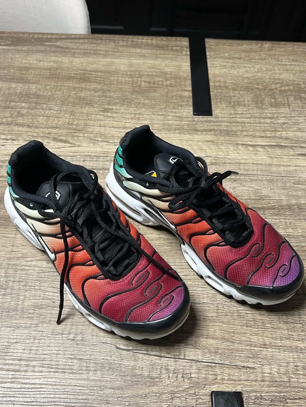 Nike Women's Gradient Mesh Sneakers - Red Orange Purple with Black Accents